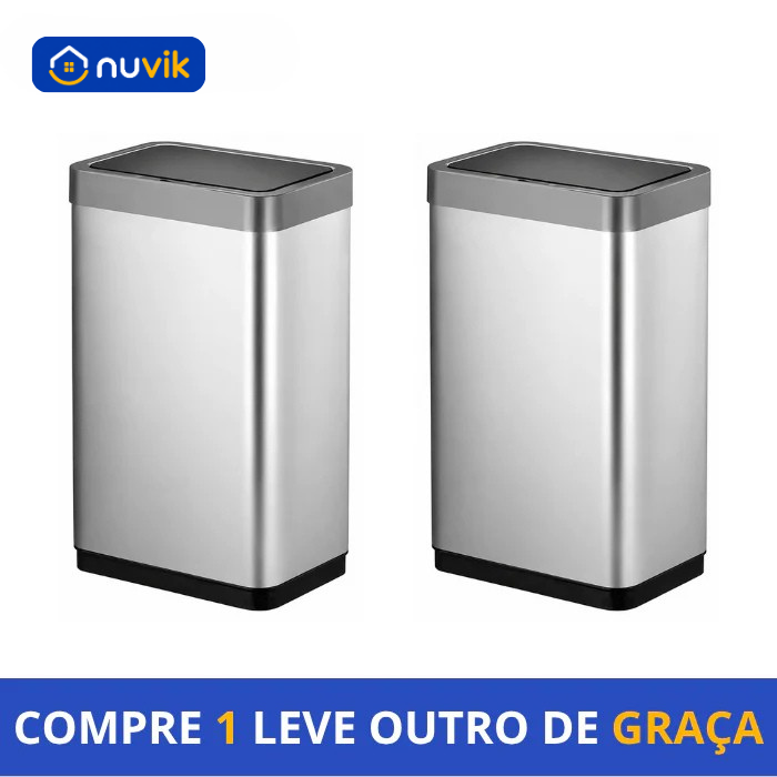 Compre 1 e leve 2 duas lixeiras nuvik de aço inox